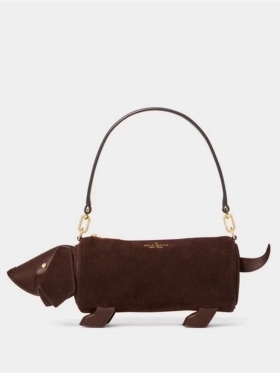 kate spade Handbags - SOLD 🎉🛍️ KATE SPADE CHARLIE DACHSHUND DOG BROWN SUEDE NOVELTY CROSSBODY